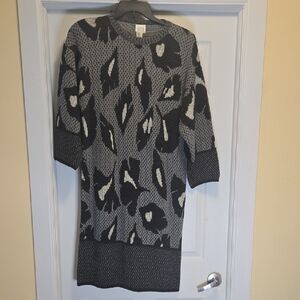 Stylish Black and Gray Patterned Dress